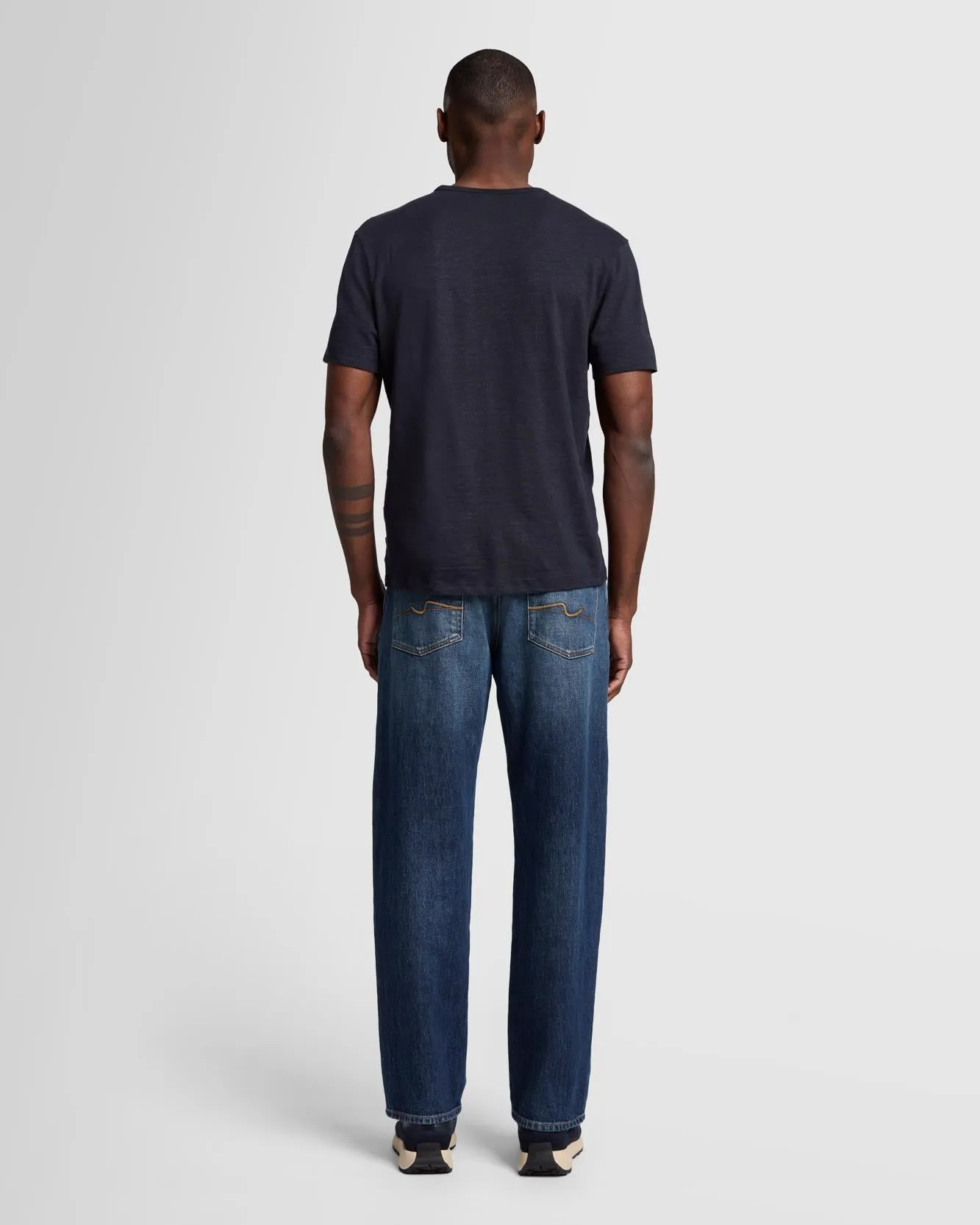 Linen Blend Tee in Ocean Floor sold by 7 For All Mankind product image thumbnail 4
