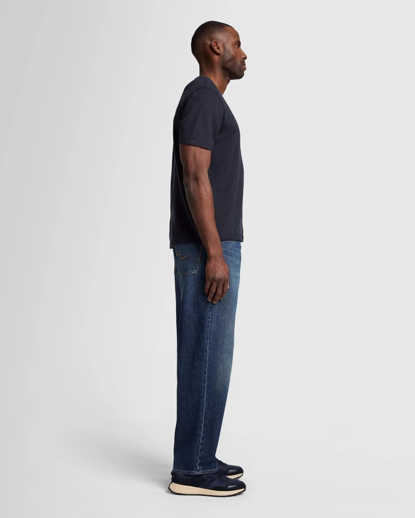 Linen Blend Tee in Ocean Floor sold by 7 For All Mankind product image thumbnail 5