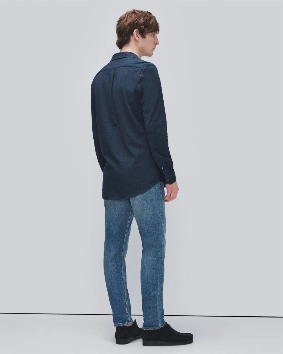 Pique Knit Button Down in Navy sold by 7 For All Mankind product image thumbnail 4