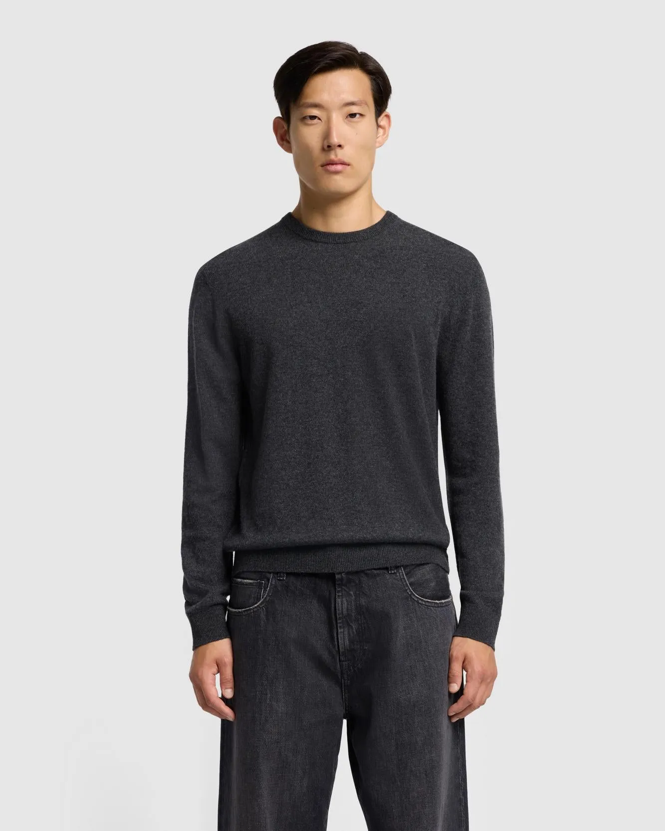 Cashmere Crew in Dark Grey sold by 7 For All Mankind