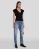 Ruched Sleeveless Tee in Black sold by 7 For All Mankind