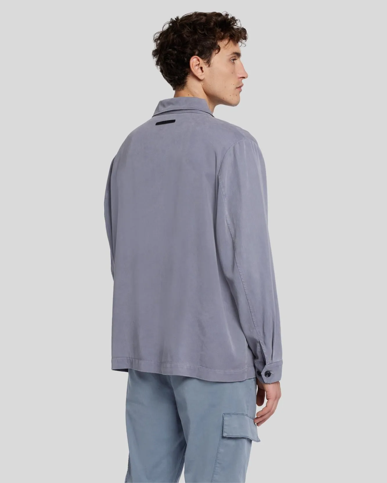 Weightless Shirt Jacket in Dusty Blue sold by 7 For All Mankind product image thumbnail 4