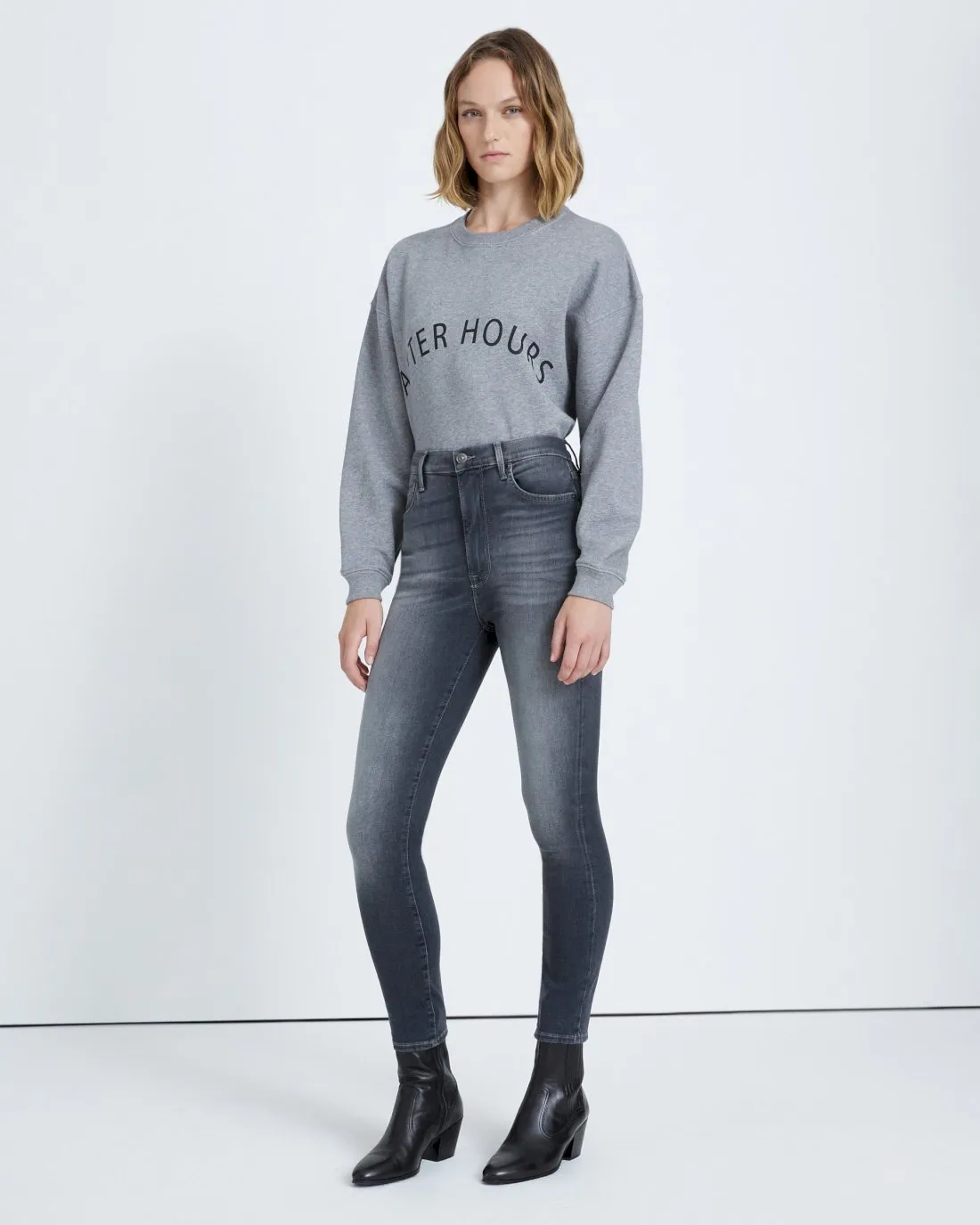B(air) High Waist Ankle Skinny in Grey sold by 7 For All Mankind product image thumbnail 3