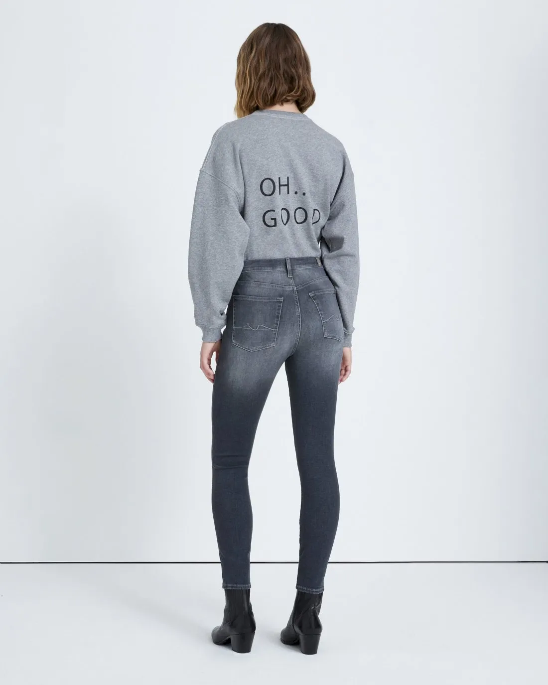 B(air) High Waist Ankle Skinny in Grey sold by 7 For All Mankind product image thumbnail 4