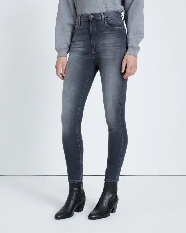 B(air) High Waist Ankle Skinny in Grey sold by 7 For All Mankind