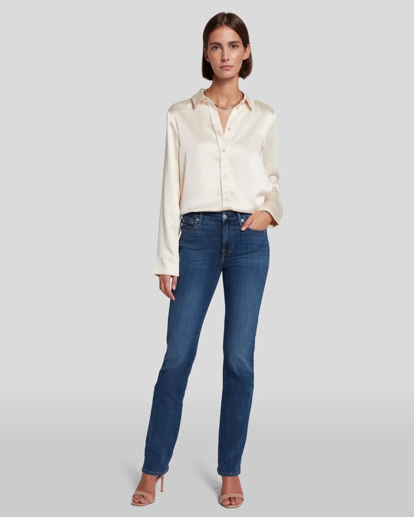 Slim Illusion Kimmie Straight in Luxe Love Story sold by 7 For All Mankind
