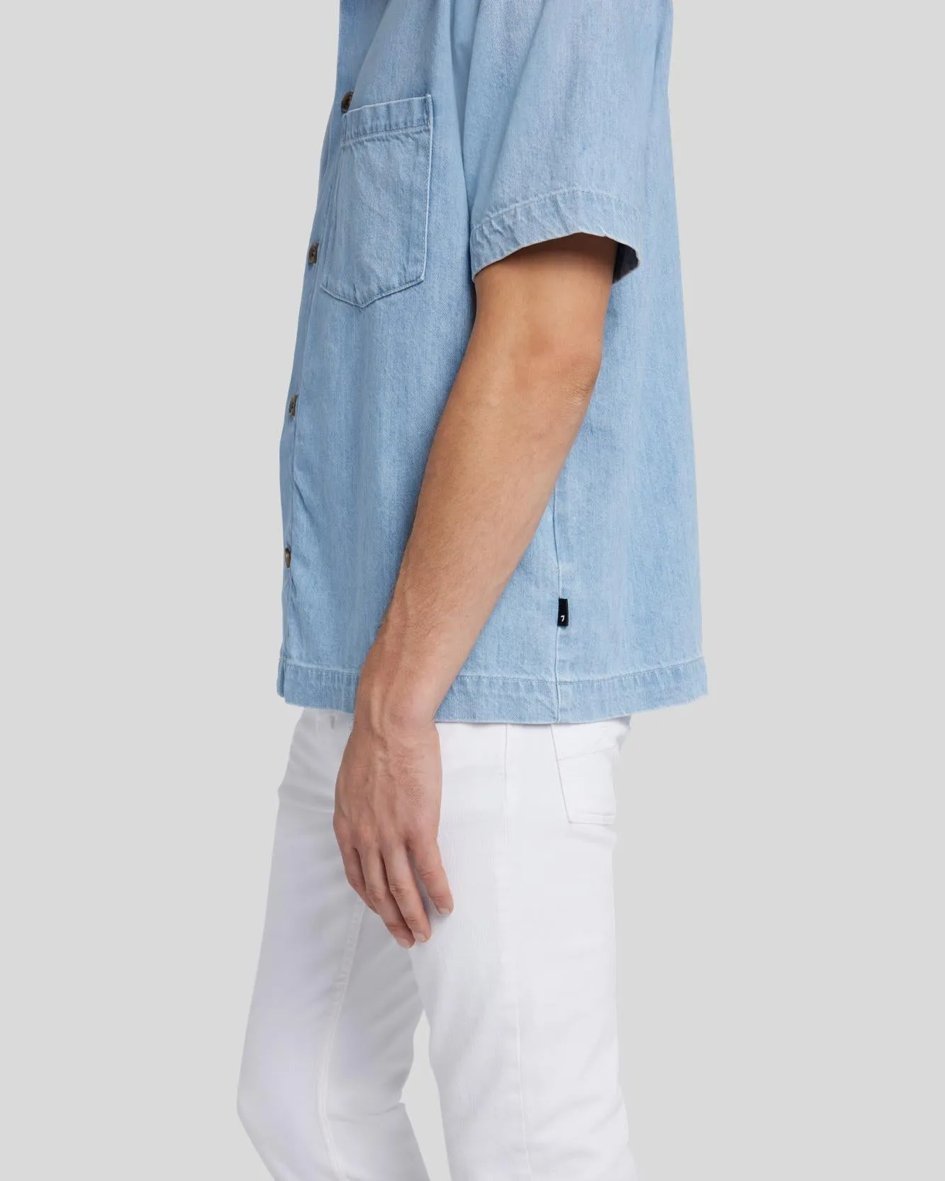 Denim Camp Shirt in Azure sold by 7 For All Mankind product image thumbnail 3
