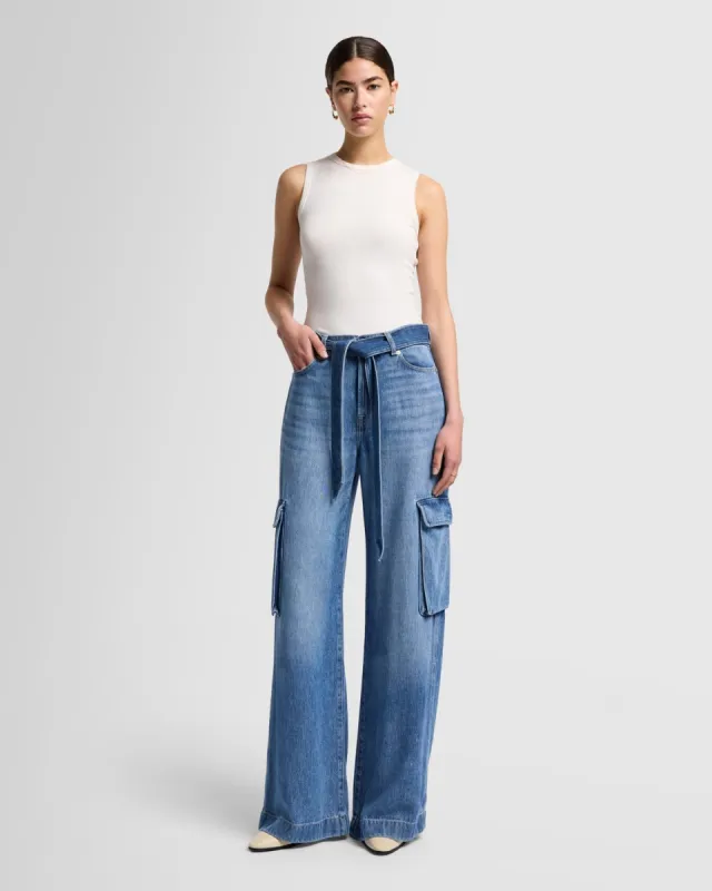 Denim Lustre Cargo Wide Leg in Dream On sold by 7 For All Mankind
