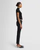 Cashmere Mock Neck Short Sleeve Sweater in Black sold by 7 For All Mankind