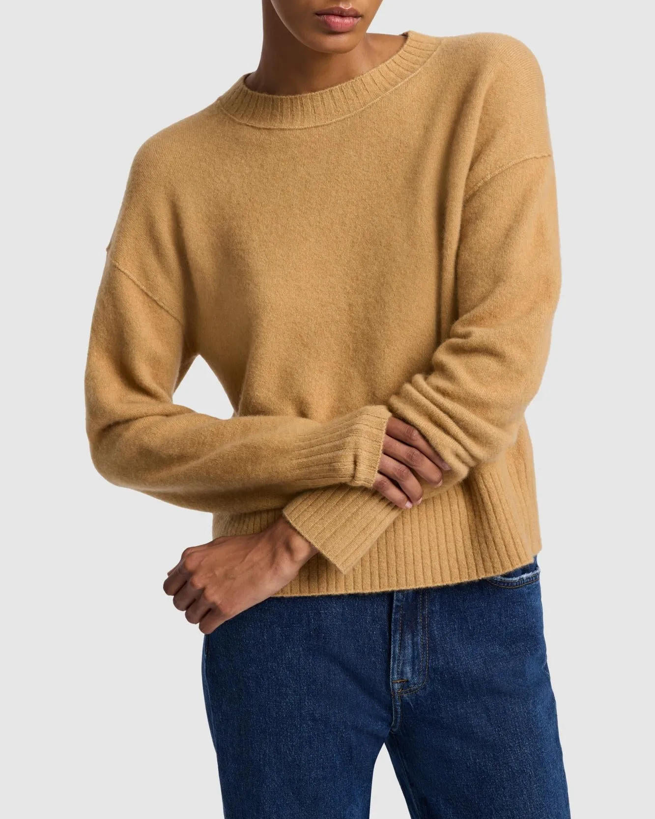 Cashmere Blend Crewneck Sweater in Porcini sold by 7 For All Mankind product image thumbnail 3