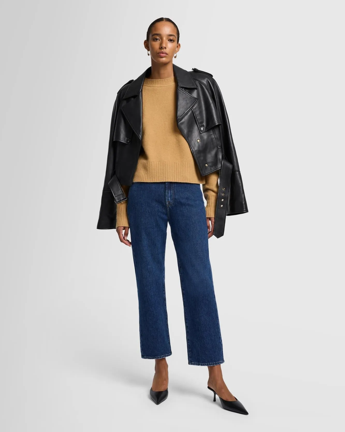 Cashmere Blend Crewneck Sweater in Porcini sold by 7 For All Mankind product image thumbnail 2