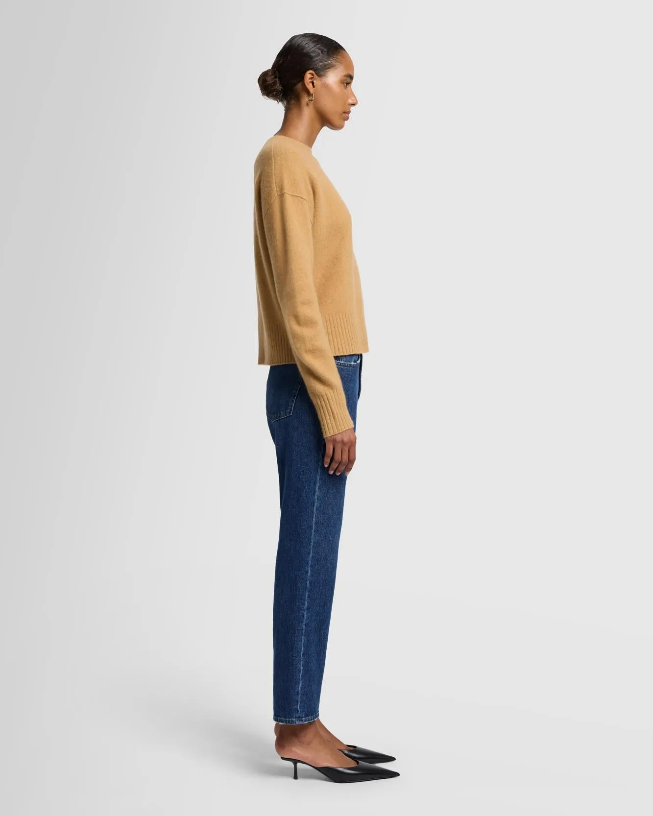 Cashmere Blend Crewneck Sweater in Porcini sold by 7 For All Mankind product image thumbnail 5