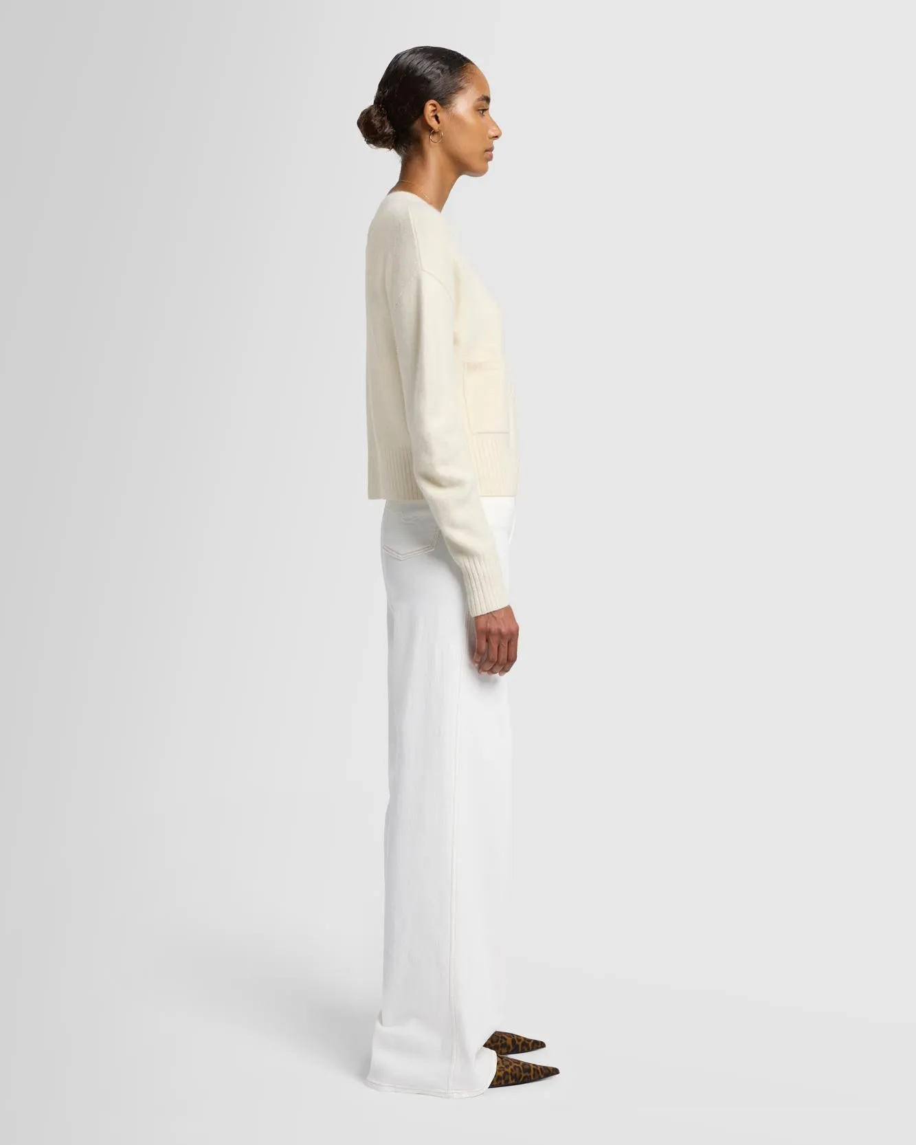 Cashmere Blend Cardigan in Milk sold by 7 For All Mankind product image thumbnail 5