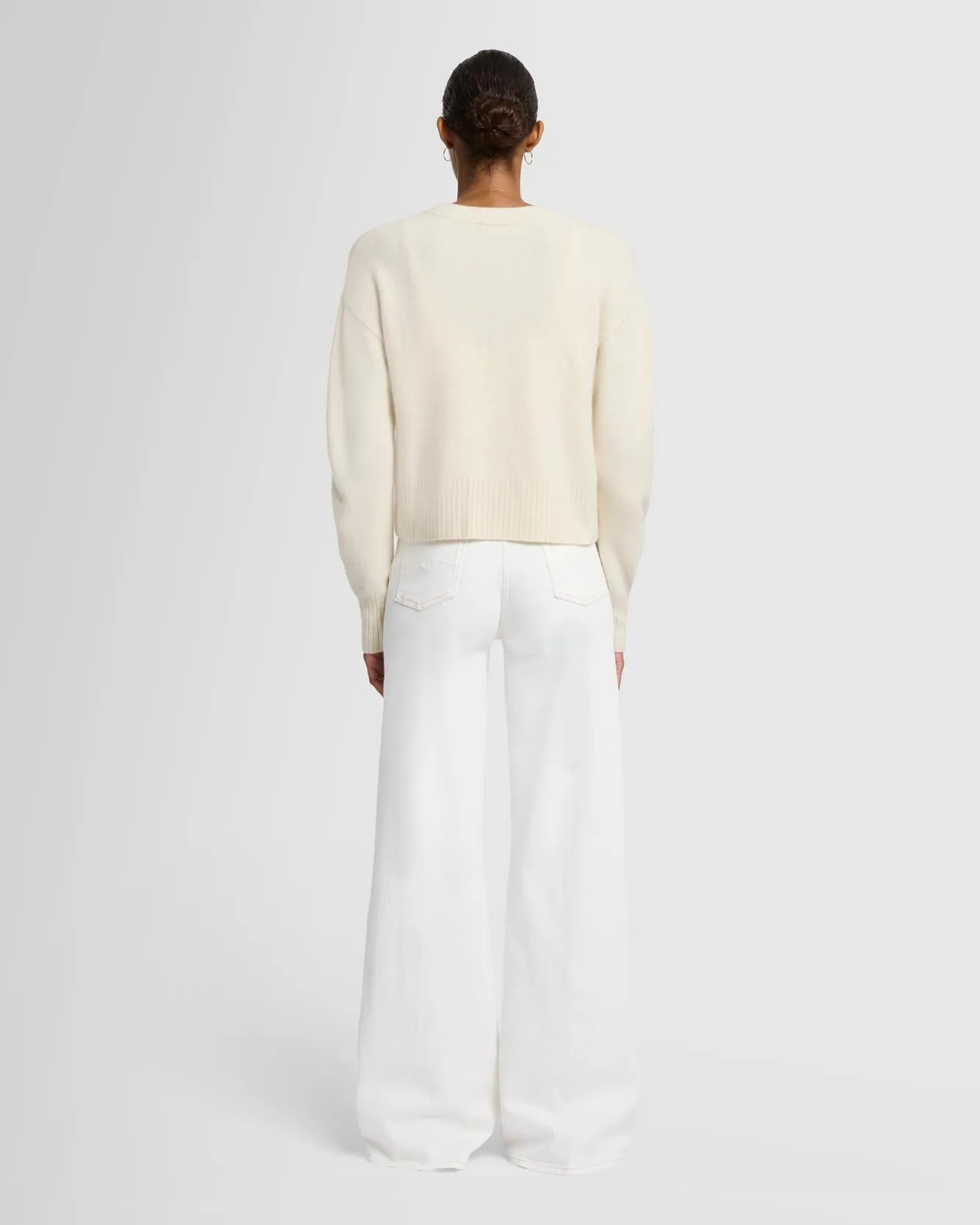 Cashmere Blend Cardigan in Milk sold by 7 For All Mankind product image thumbnail 4