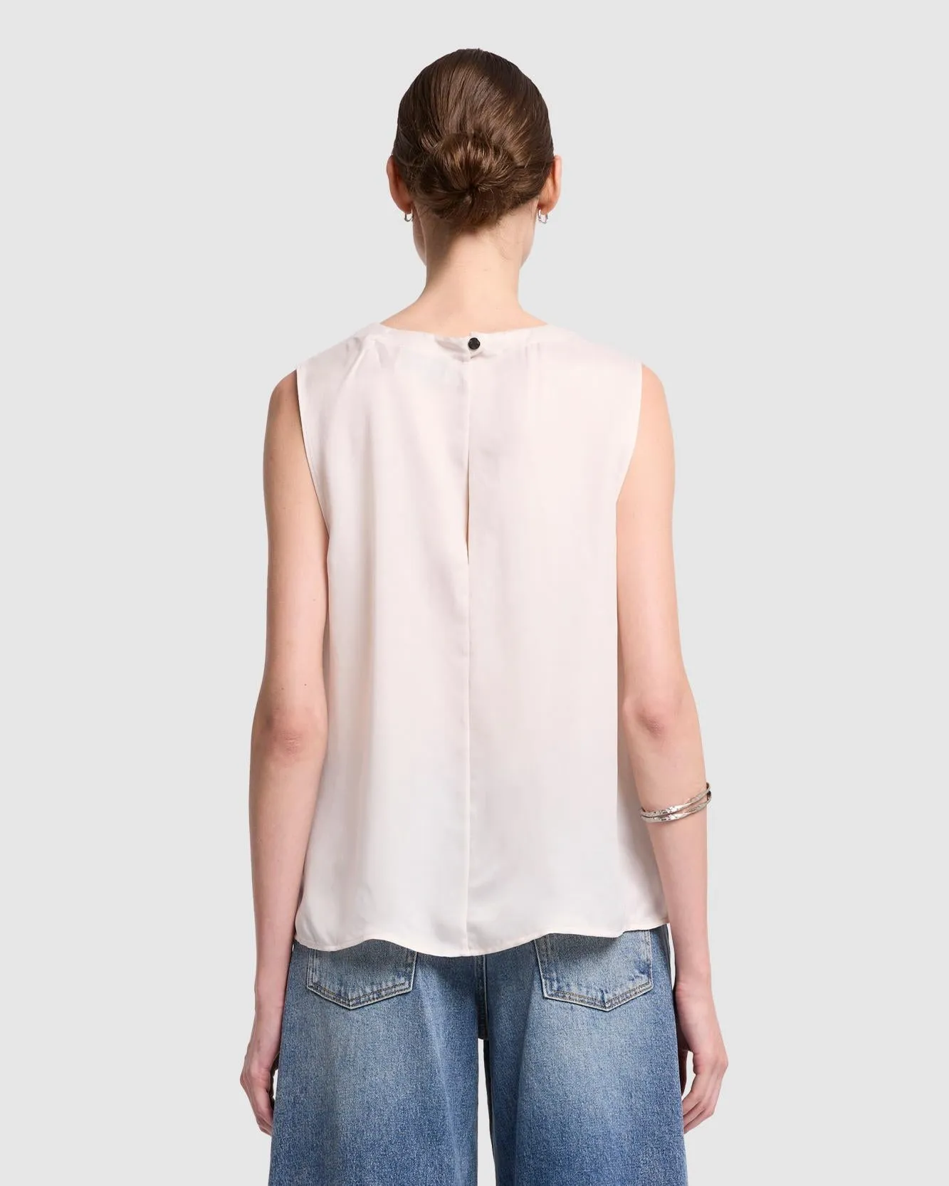 Cupro Sleeveless Top in Milk sold by 7 For All Mankind product image thumbnail 4