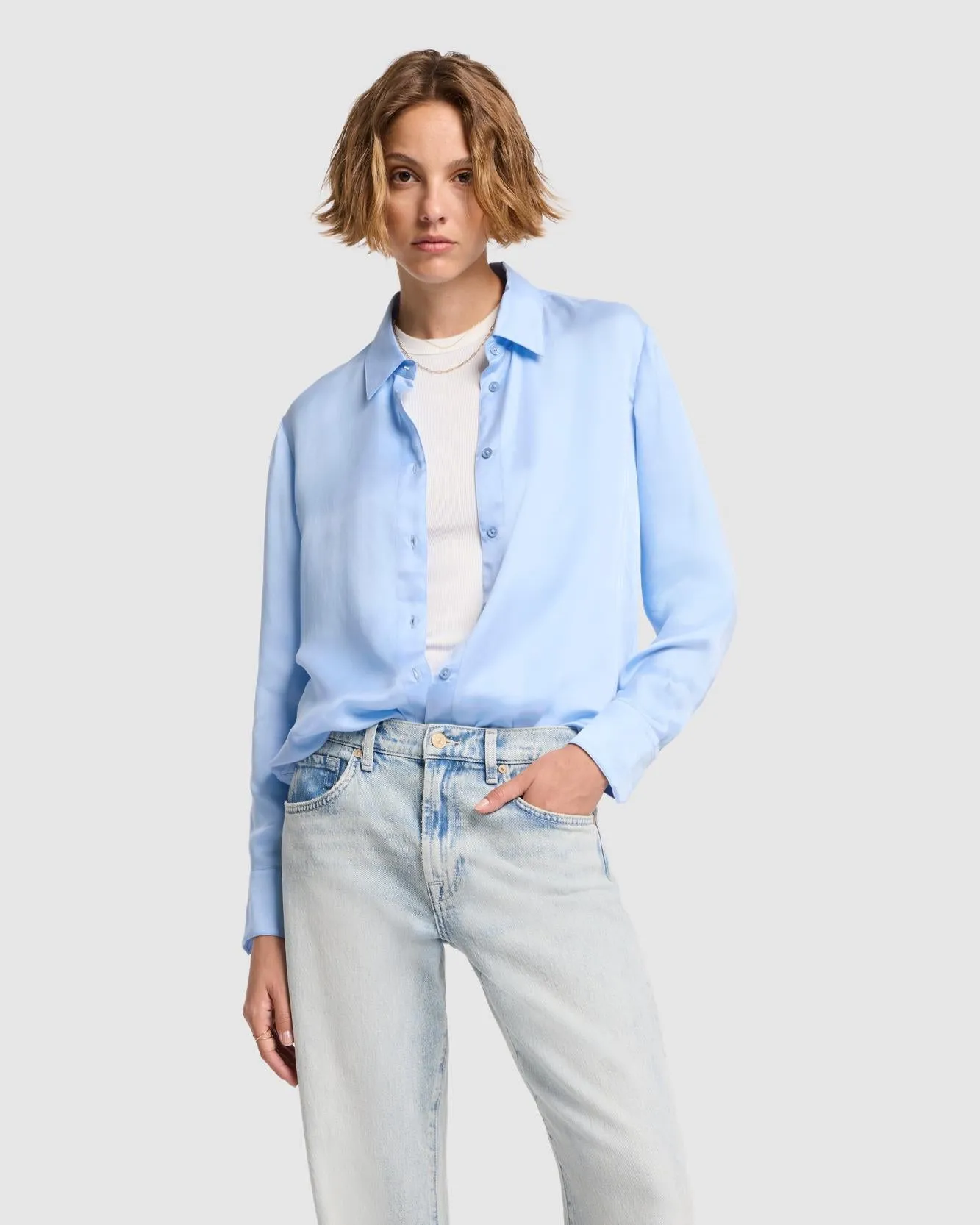 Cupro Shirt in Starburst sold by 7 For All Mankind