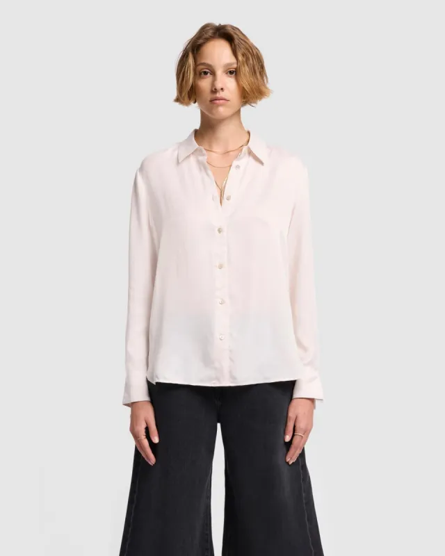Cupro Shirt in Milk sold by 7 For All Mankind