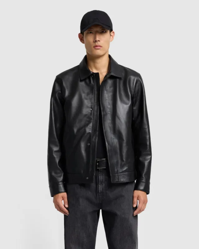 Leather Jacket in Black sold by 7 For All Mankind