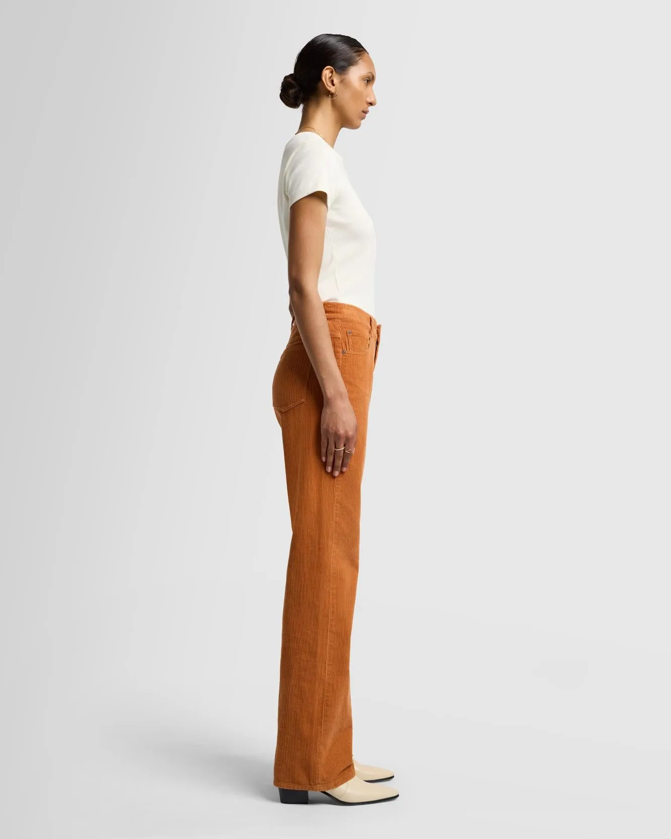 Corduroy Tess Trouser in Honey Mustard sold by 7 For All Mankind product image thumbnail 4
