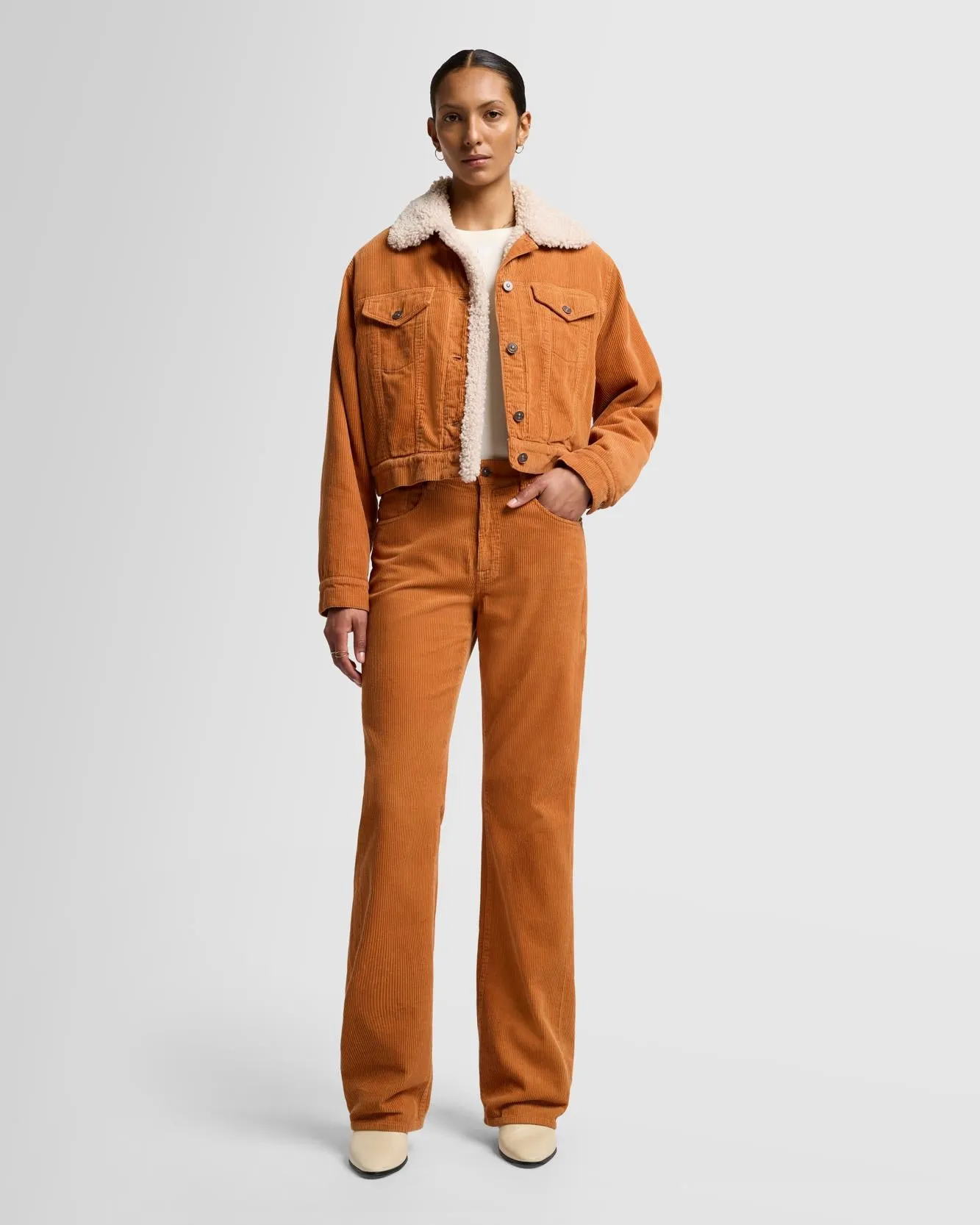 Corduroy Tess Trouser in Honey Mustard sold by 7 For All Mankind