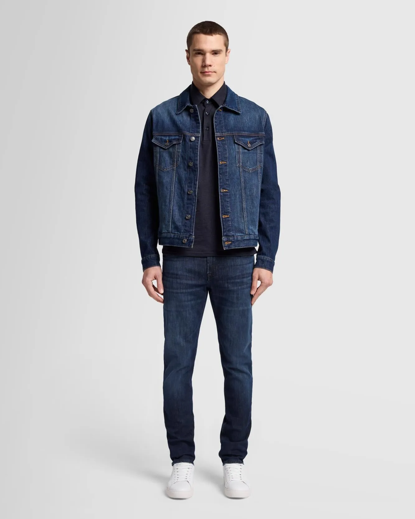 Stretch Tek Slimmy Tapered in Caps Lock sold by 7 For All Mankind