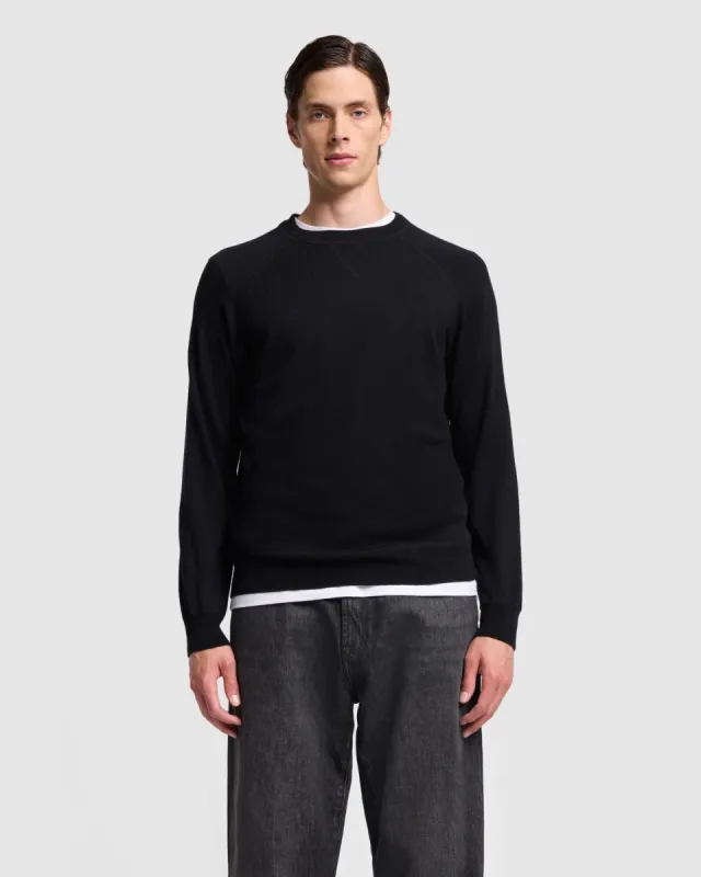 Merino Crewneck in Black sold by 7 For All Mankind