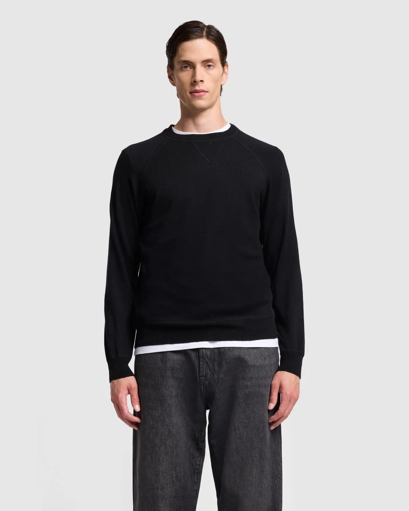 Merino Crewneck in Black sold by 7 For All Mankind