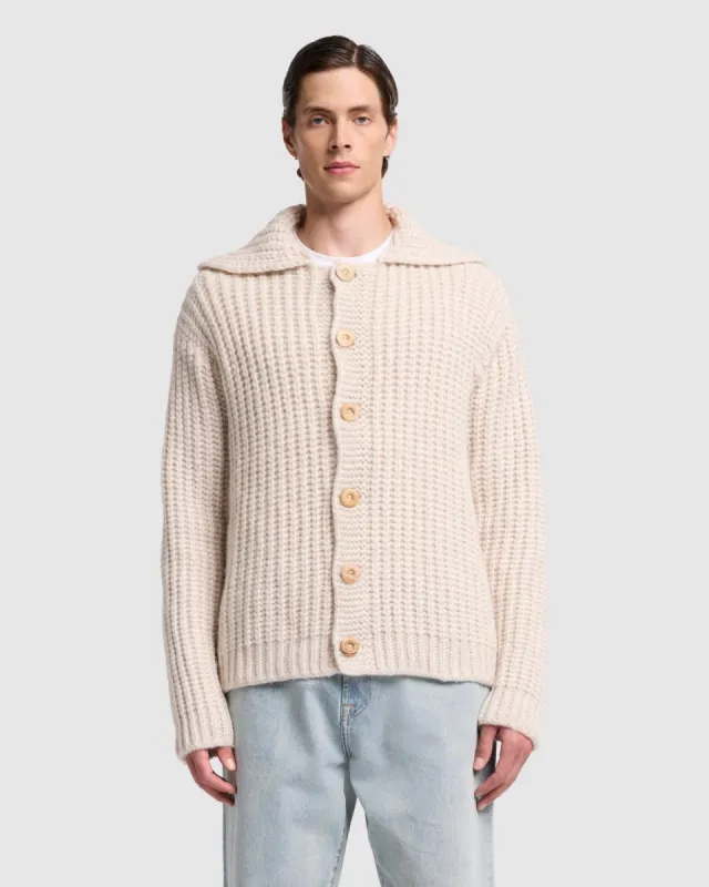 Chunky Knit Cardigan in Light Brown sold by 7 For All Mankind