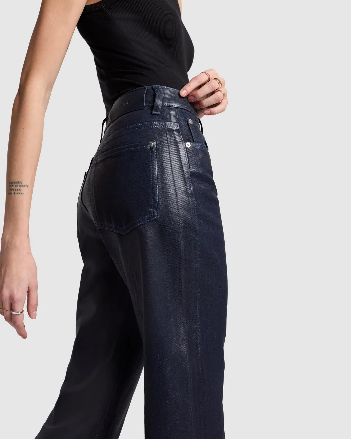 Tess Trouser in Coated Moonshine sold by 7 For All Mankind product image thumbnail 3