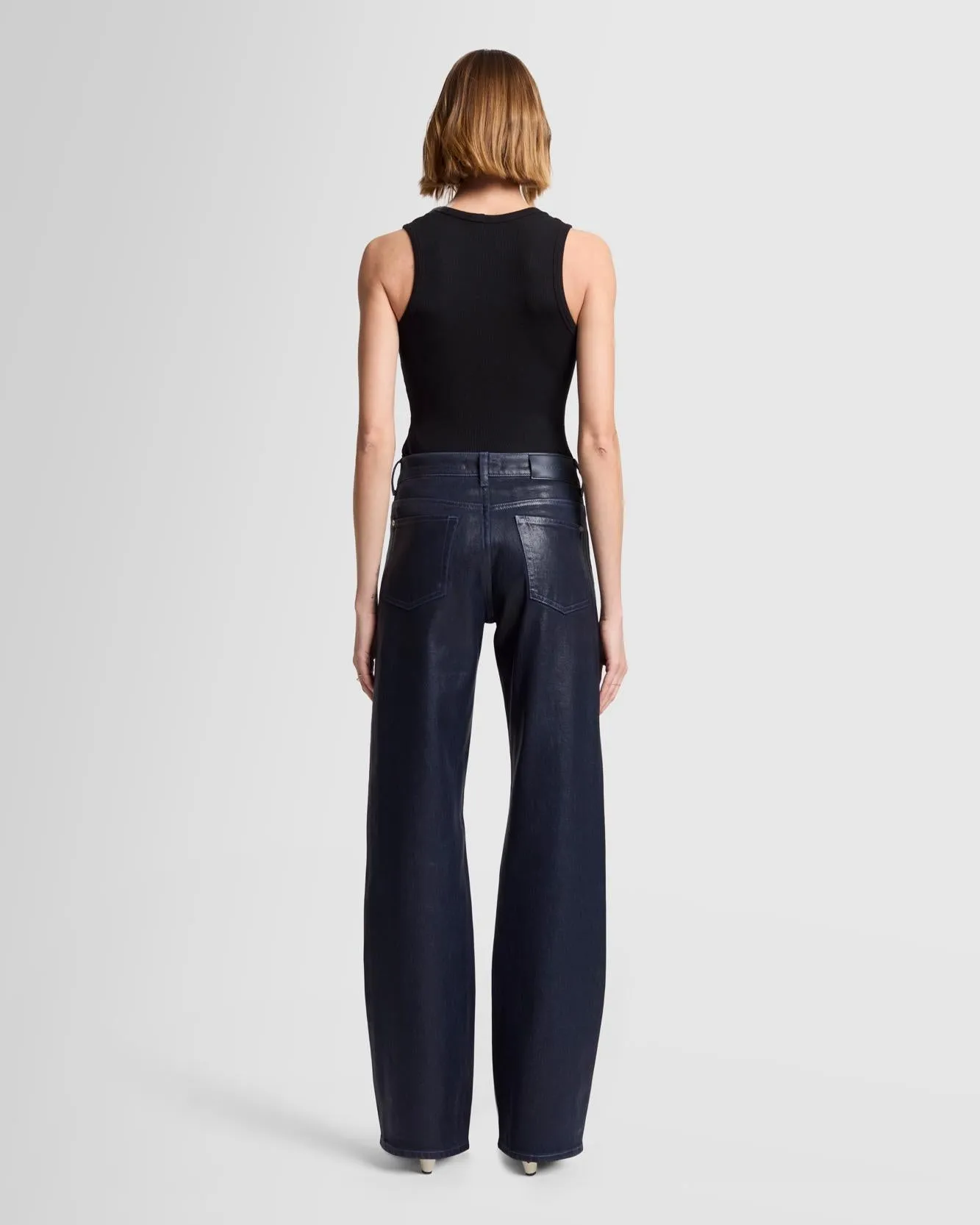 Tess Trouser in Coated Moonshine sold by 7 For All Mankind product image thumbnail 4