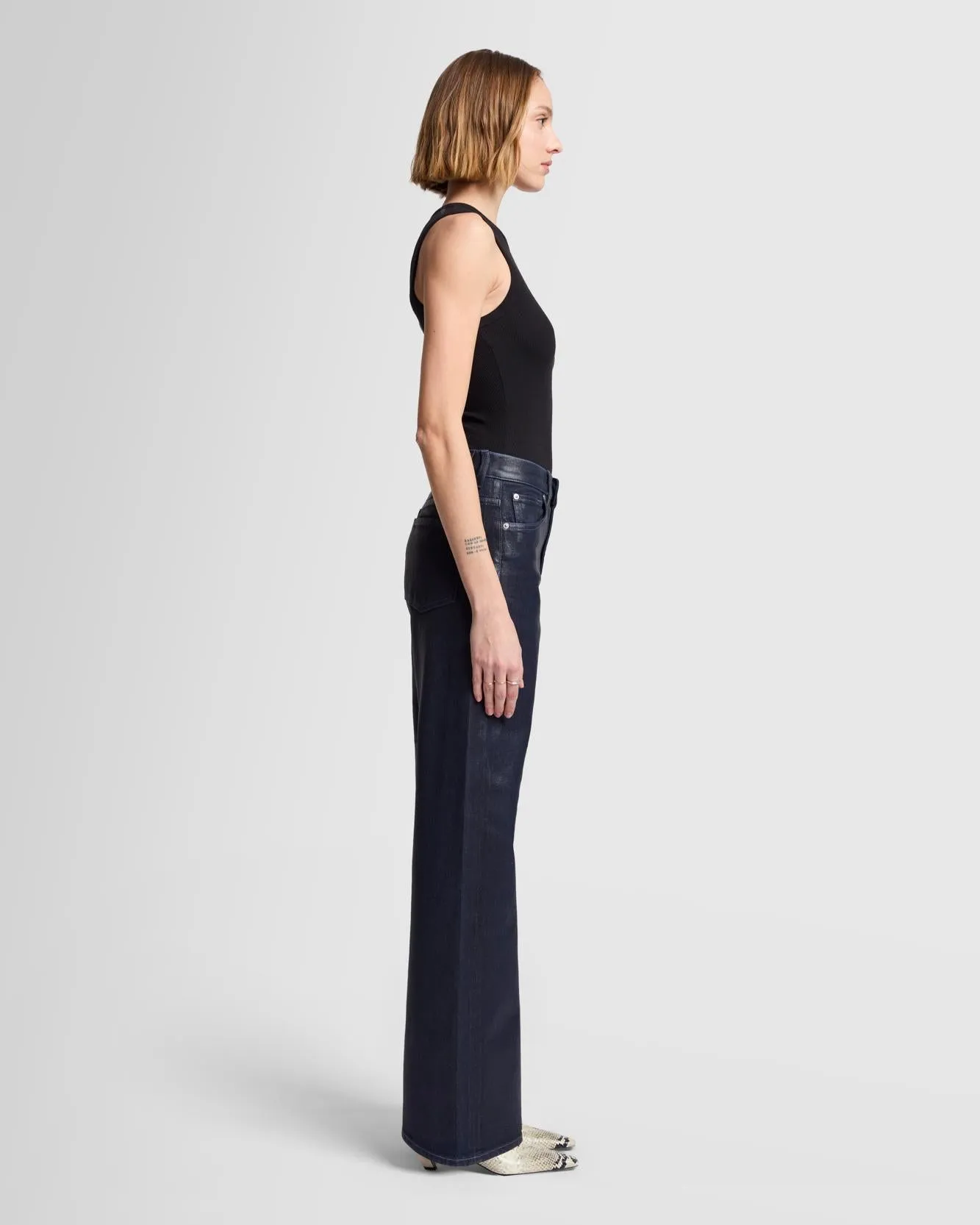 Tess Trouser in Coated Moonshine sold by 7 For All Mankind product image thumbnail 5