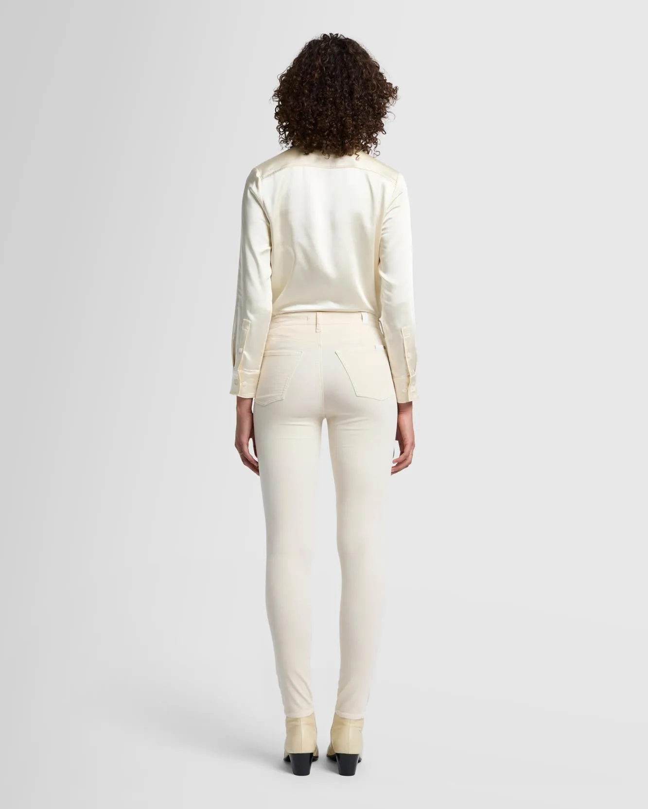 Velvet High Waist Skinny in Eggshell sold by 7 For All Mankind product image thumbnail 4