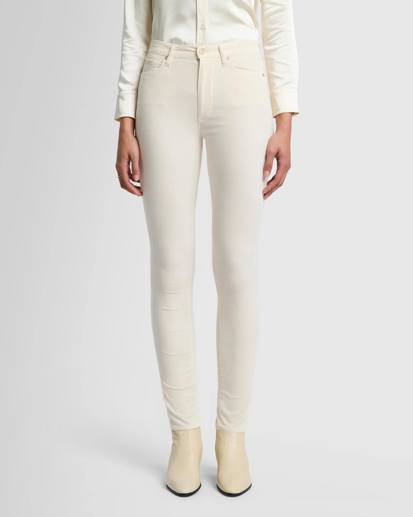 Velvet High Waist Skinny in Eggshell sold by 7 For All Mankind product image thumbnail 2