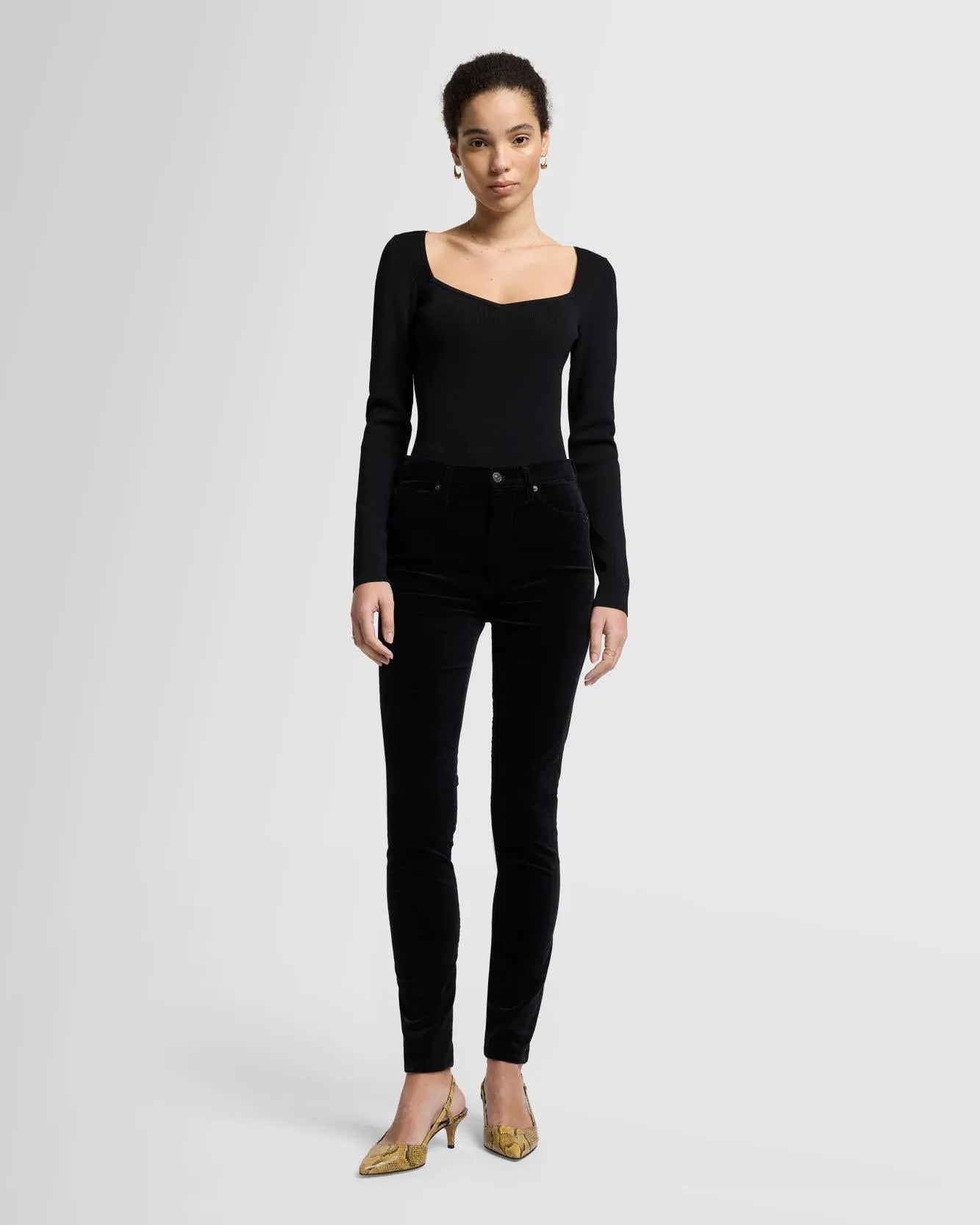 Velvet High Waist Skinny in Black sold by 7 For All Mankind