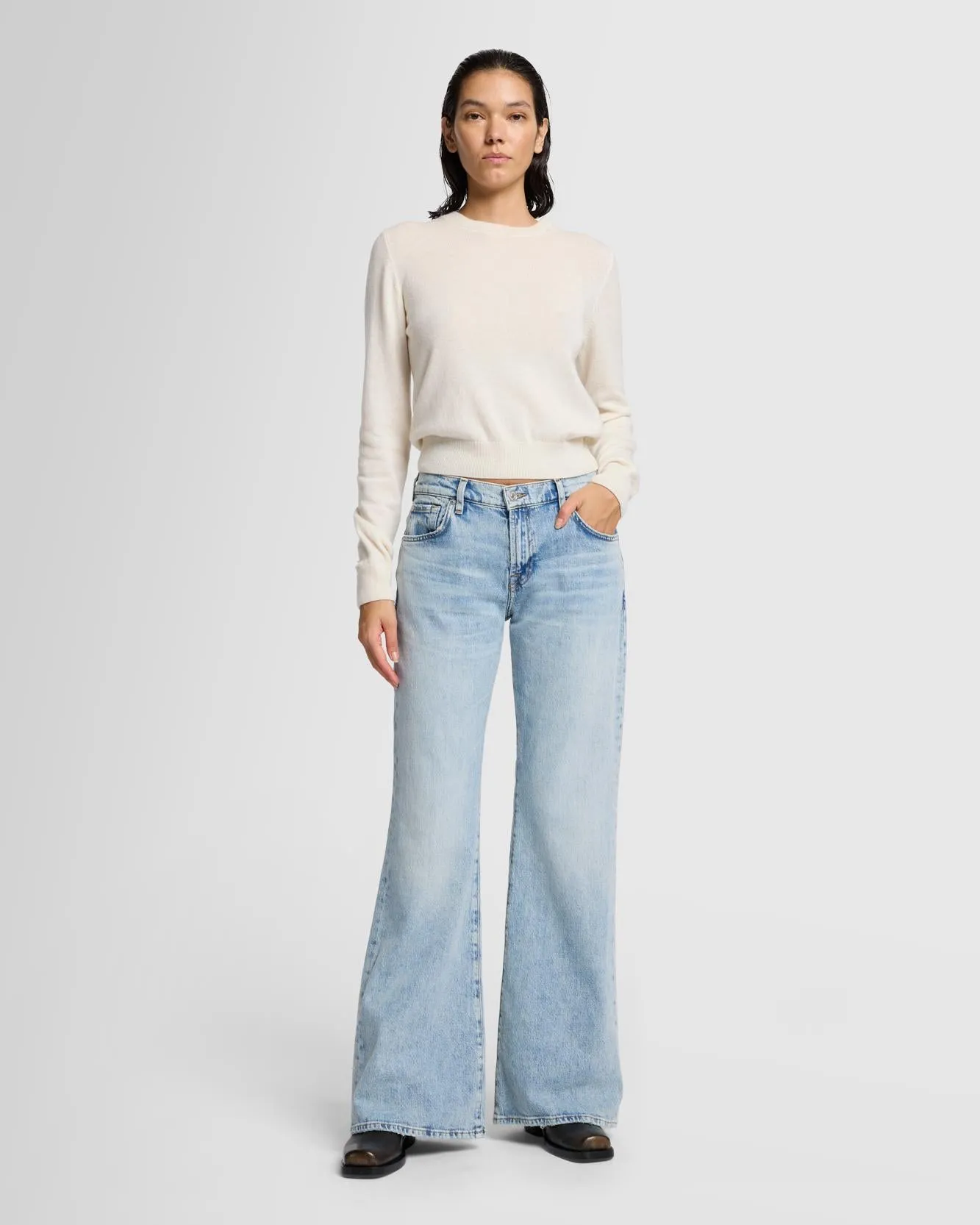 MANKIND Spencer Flare in Sahara sold by 7 For All Mankind