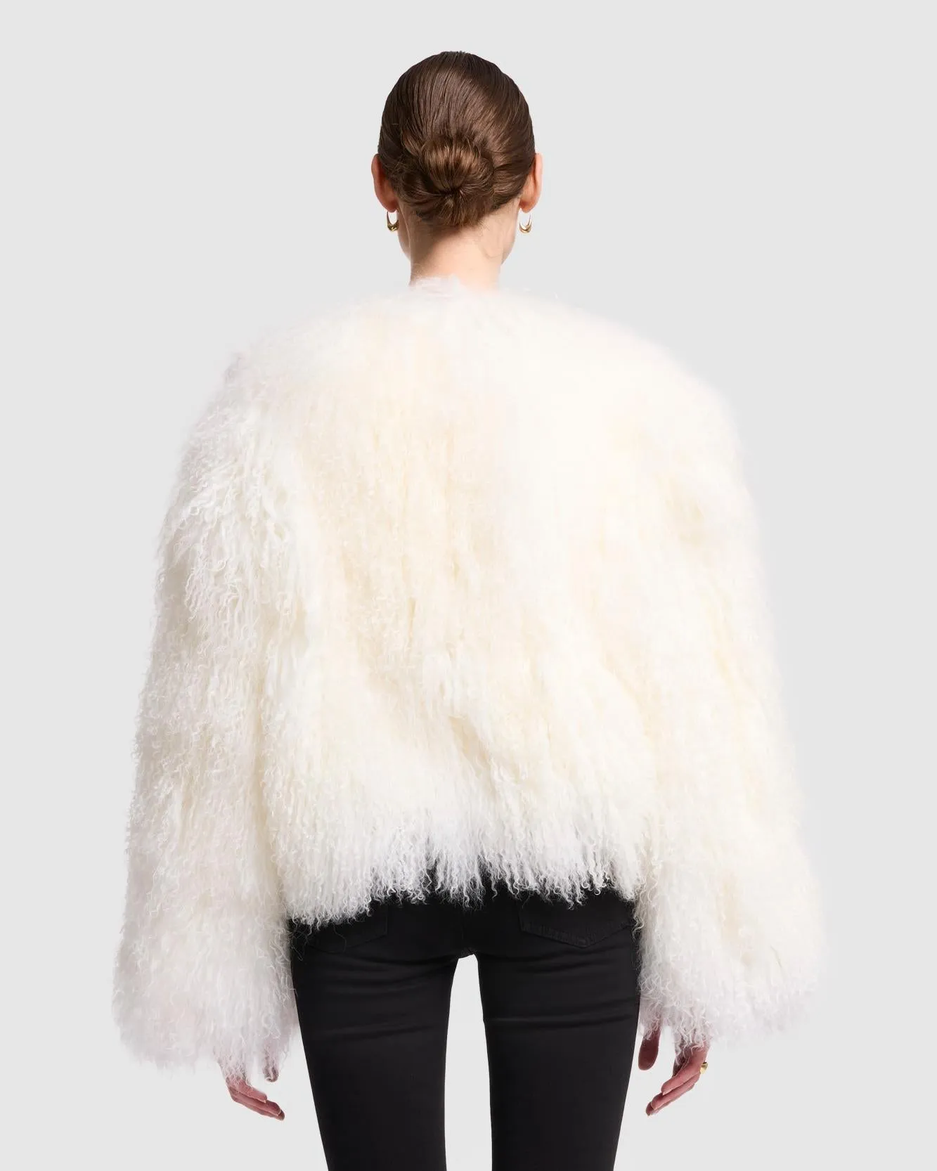 Shearling Fur Jacket in Milk sold by 7 For All Mankind product image thumbnail 4