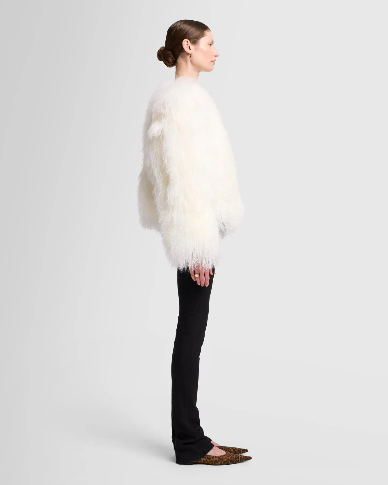 Shearling Fur Jacket in Milk sold by 7 For All Mankind product image thumbnail 5