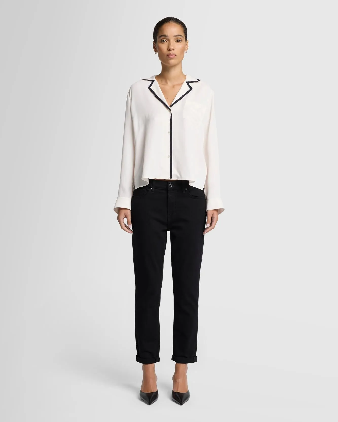 Josefina Boyfriend in Black sold by 7 For All Mankind