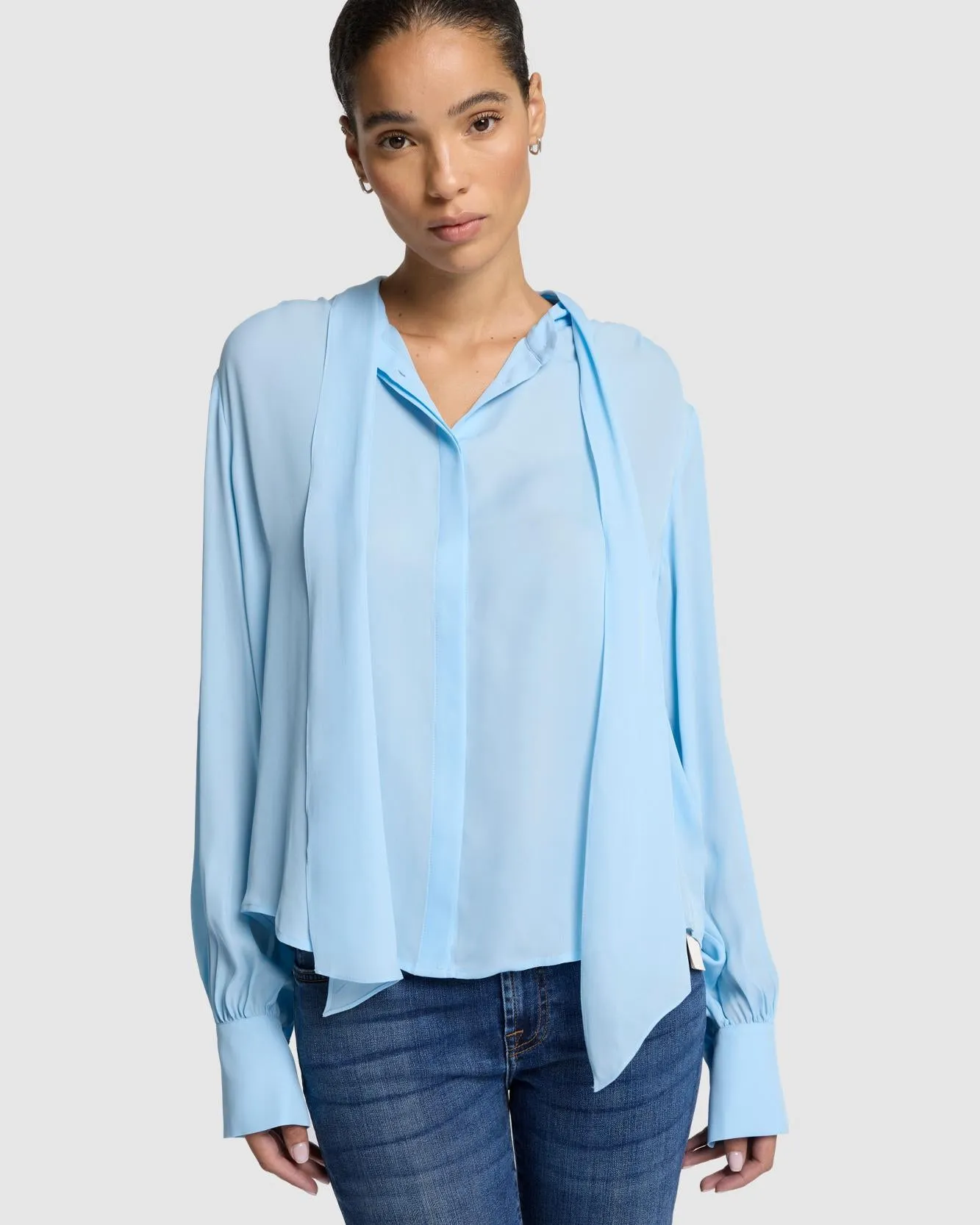 Silk Bow Shirt in Starburst sold by 7 For All Mankind product image thumbnail 3