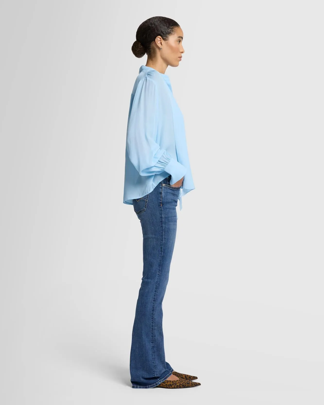 Silk Bow Shirt in Starburst sold by 7 For All Mankind product image thumbnail 5