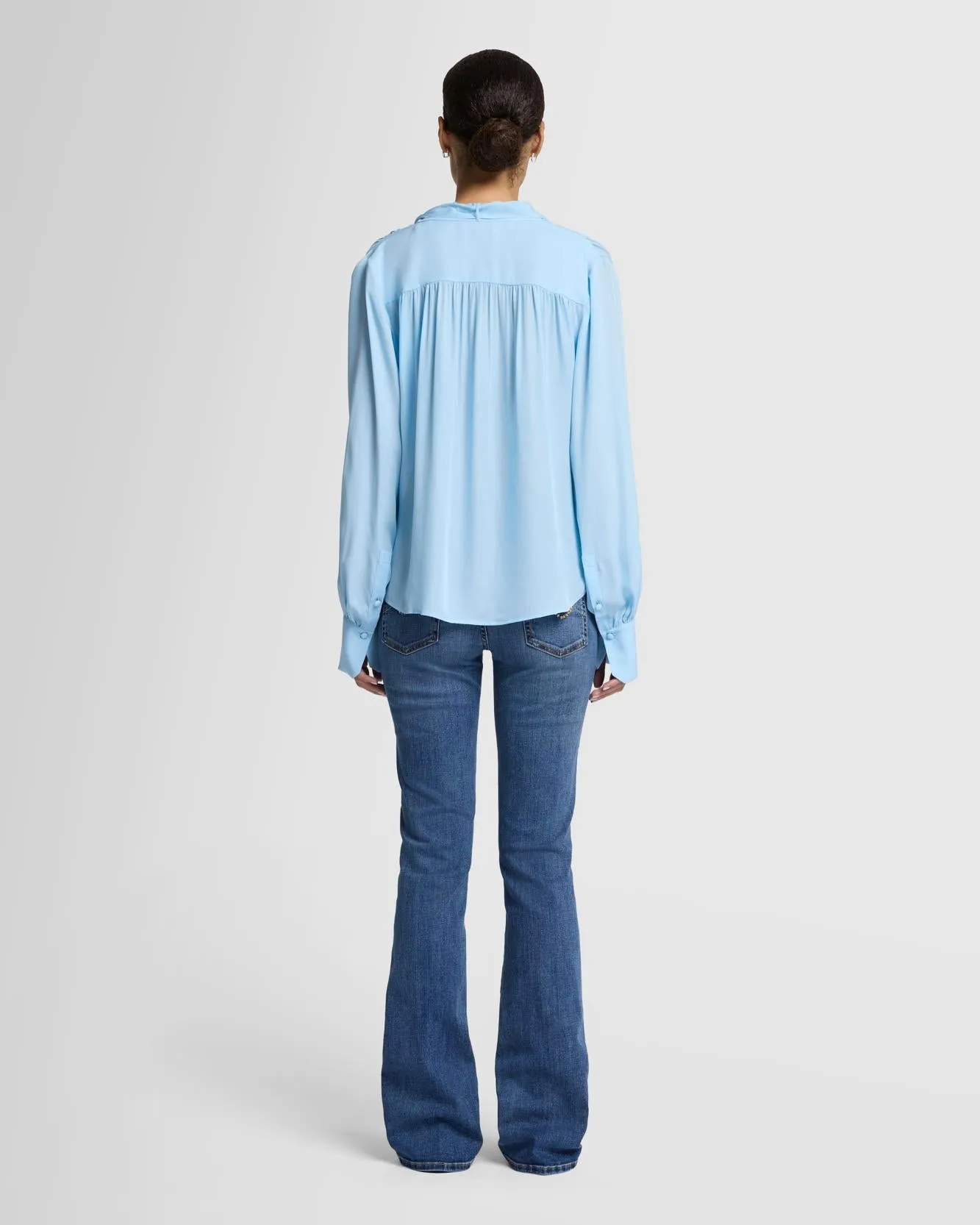 Silk Bow Shirt in Starburst sold by 7 For All Mankind product image thumbnail 4