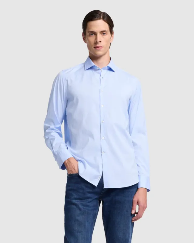Long Sleeve Poplin Shirt in Light Blue sold by 7 For All Mankind