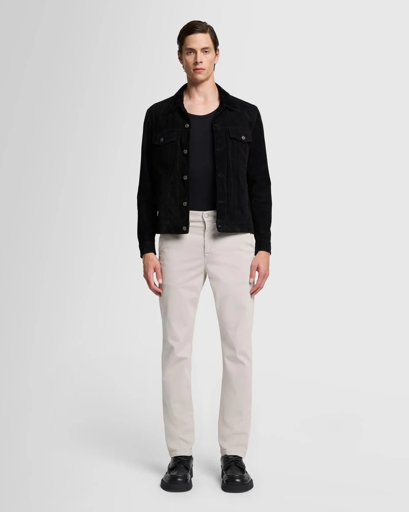 Luxe Performance Sateen Slimmy Chino in Rocks sold by 7 For All Mankind