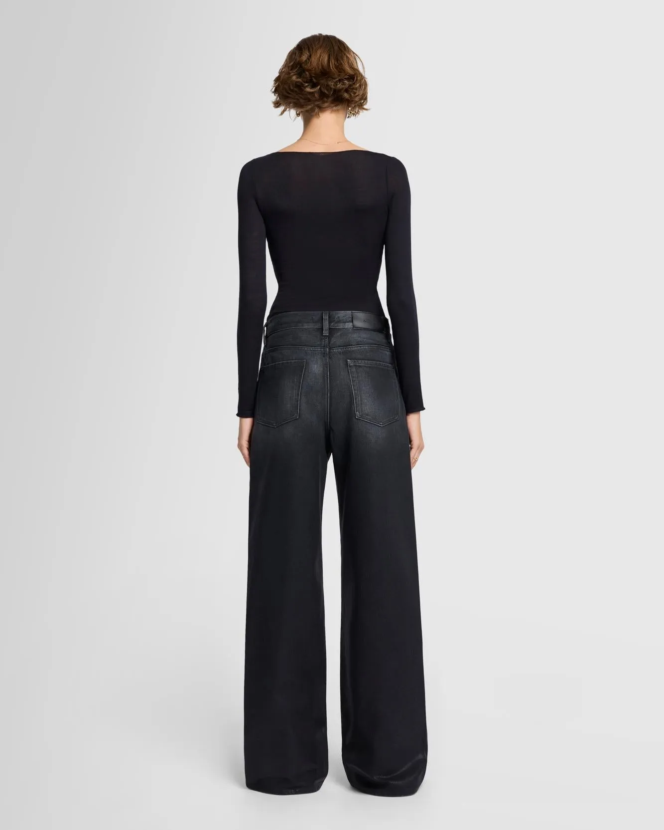 Scout Oversized Straight in Coated Liquorice sold by 7 For All Mankind product image thumbnail 5