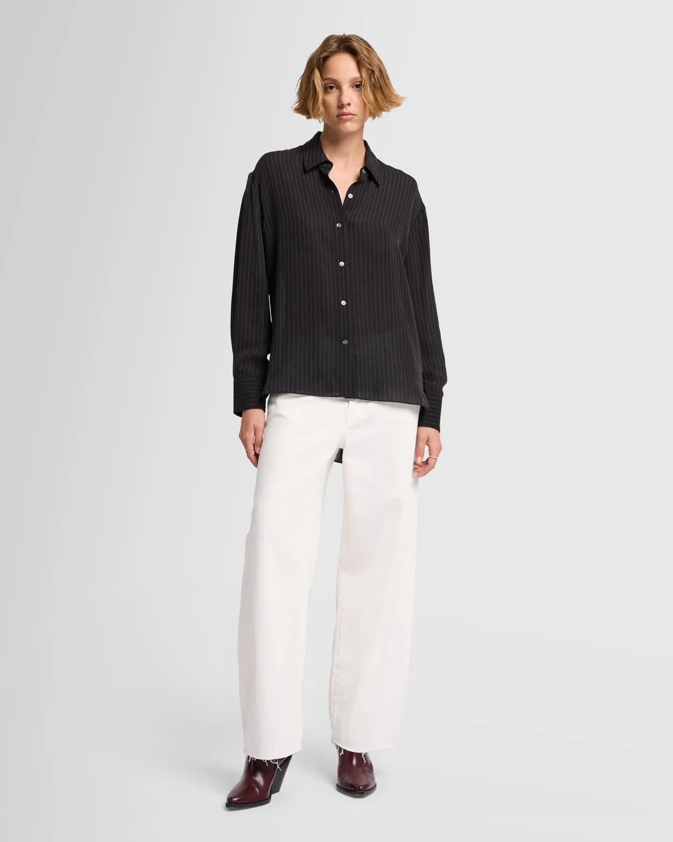 Oversized Button Up in Pinstripes sold by 7 For All Mankind product image thumbnail 2