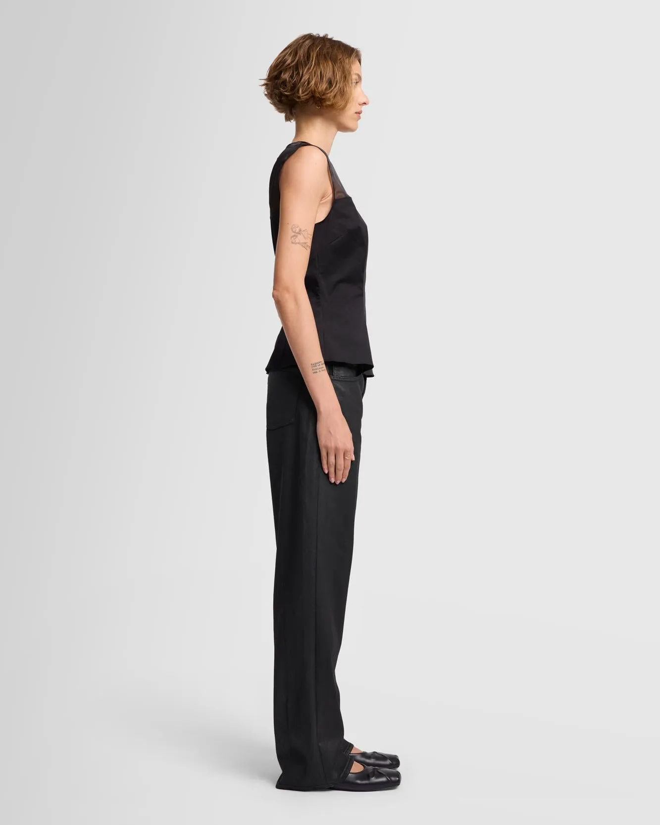 Sleeveless Sheer Organza Yoke Top sold by 7 For All Mankind product image thumbnail 5