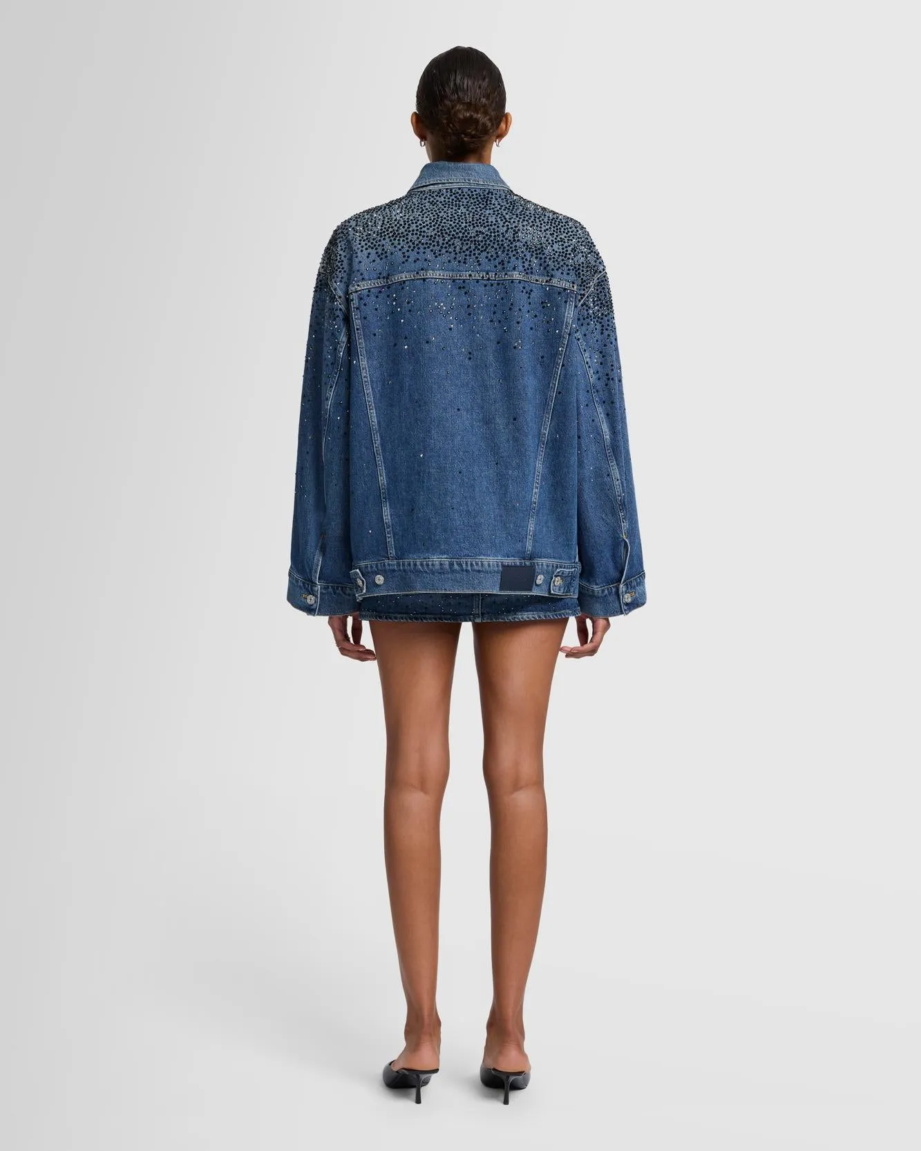 Oli Crystal Oversized Trucker Jacket in Candy sold by 7 For All Mankind product image thumbnail 4
