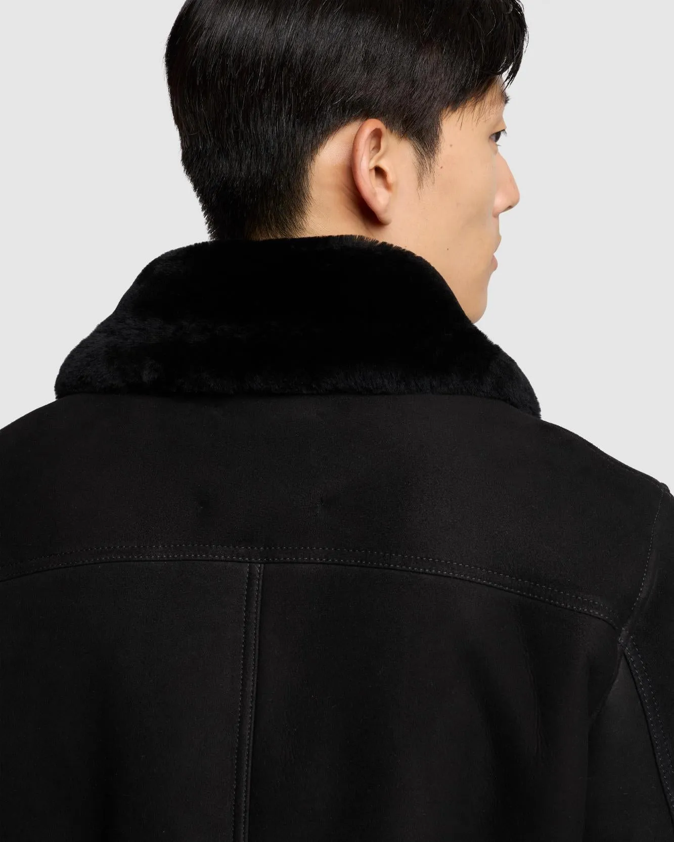 Leather Shearling Jacket in Black sold by 7 For All Mankind product image thumbnail 3
