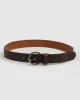 Croc Embossed Italian Leather Belt in Brown sold by 7 For All Mankind