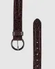 Croc Embossed Italian Leather Belt in Brown sold by 7 For All Mankind